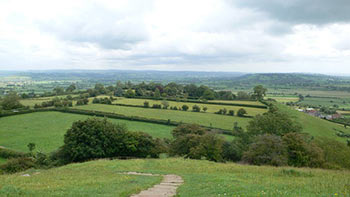 Views over the Somerset levels - walking holidays