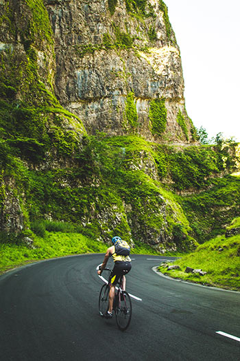 Cycling at Cheddar Gorge Somerset